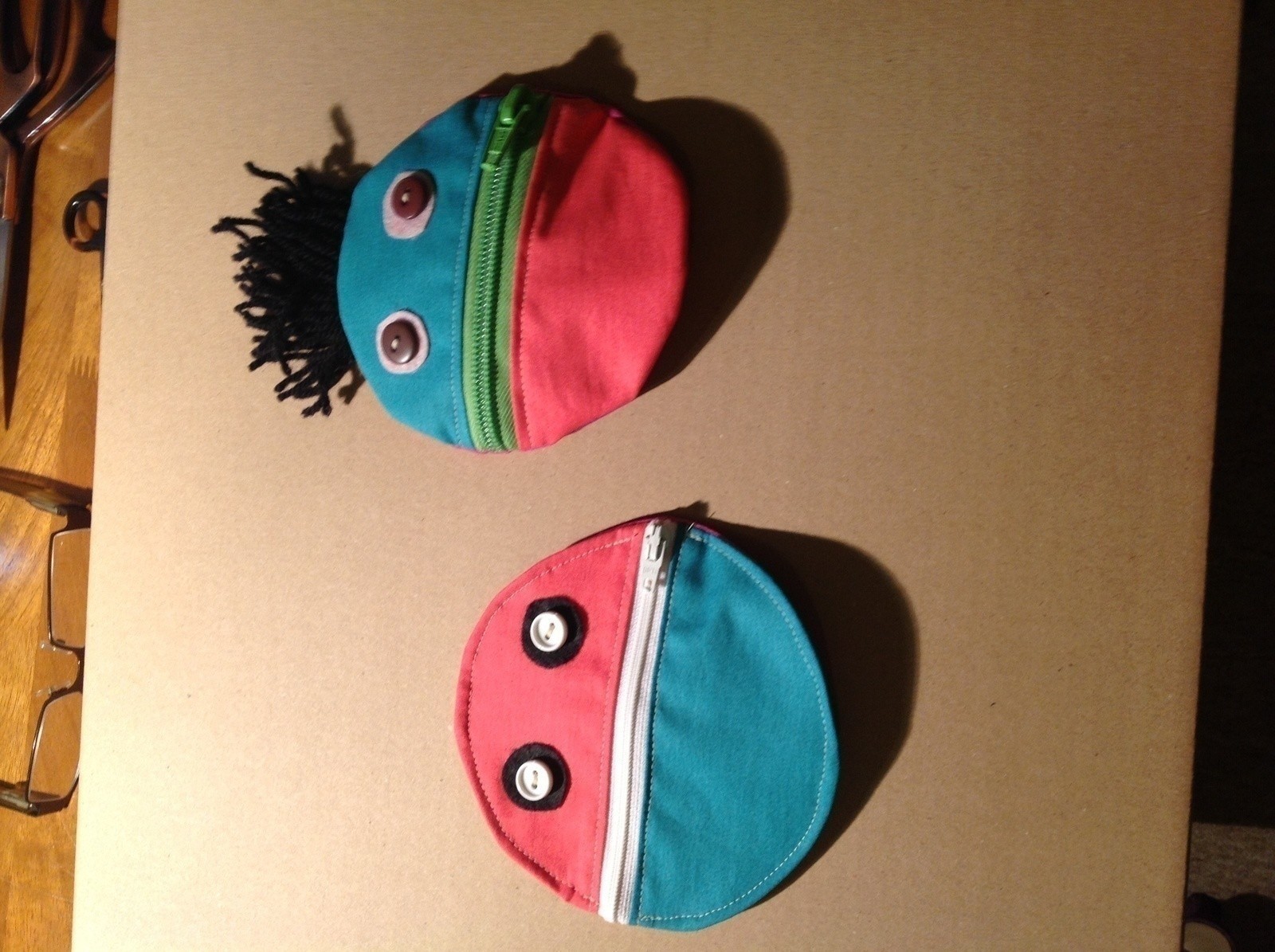 Funny Face Coin Purses · A Circle Coin Purse · Sewing on Cut Out + Keep