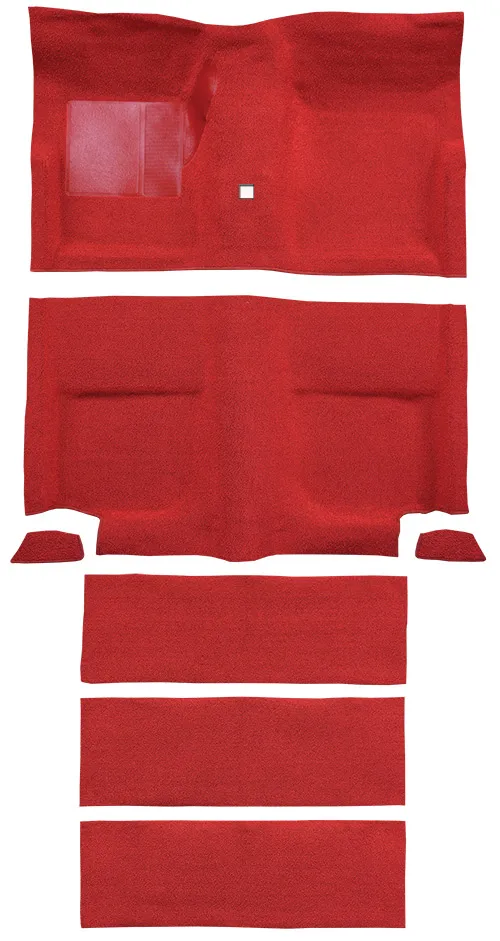 1965-1968 Ford Mustang Carpet Replacement - Loop - Complete | Fits: Fastback, with Folddowns with Shifter Hole