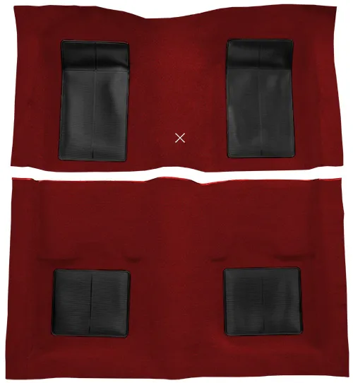 1969 Ford Mustang Carpet Replacement - Nylon - Complete | Fits: Fastback, Mach I with 4 Black Inserts with Shifter Cut