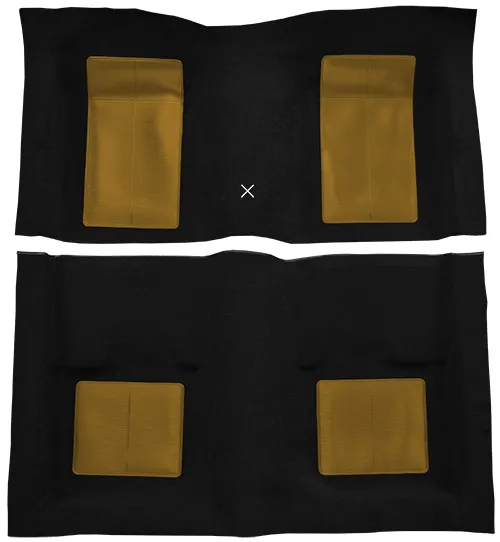 1969 Ford Mustang Carpet Replacement - Nylon - Complete | Fits: Fastback, Mach I with 4 Ivy Gold Inserts with Shifter Cut