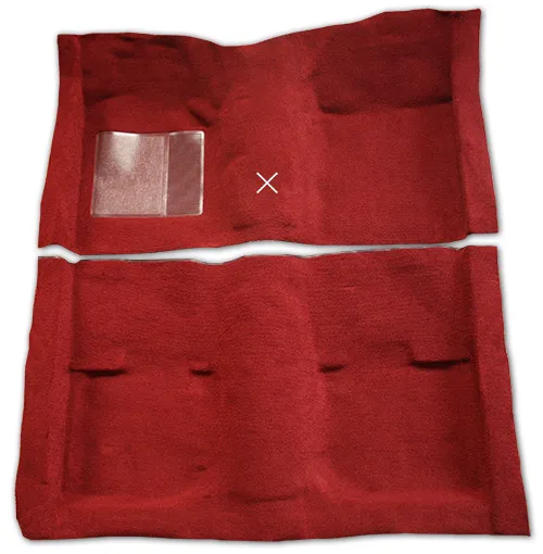 1969-1970 Ford Mustang Carpet Replacement - Nylon - Passenger Area | Fits: Fastback, without Fold Downs without Toe Pad with Shifter Cut