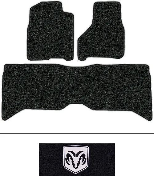 2019-2021 Dodge Ram 1500 Classic Floor Mats (Logos Available) - 3pc - Cutpile | Fits: Crew Cab, 2pc Frts & 1pc Rr