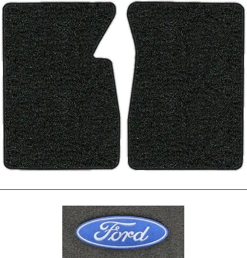 1965 Ford F-100 Floor Mats (Logos Available) - 2pc - Loop | Fits: with Floor Mounted Pedal