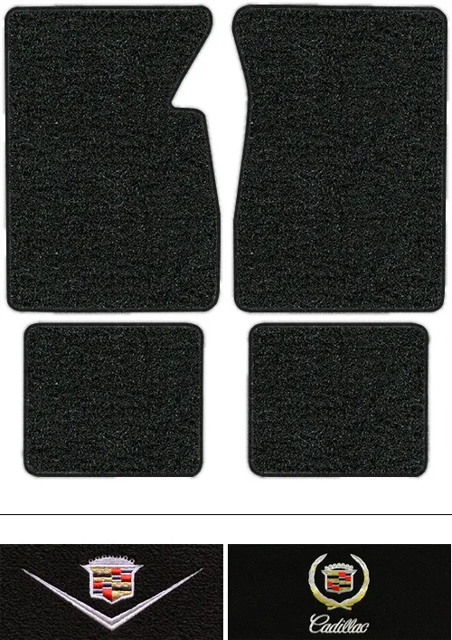 1959-1960 Cadillac DeVille Floor Mats (Logos Available) - 4pc - Loop | Fits: 2DR, Coupe, Series 62
