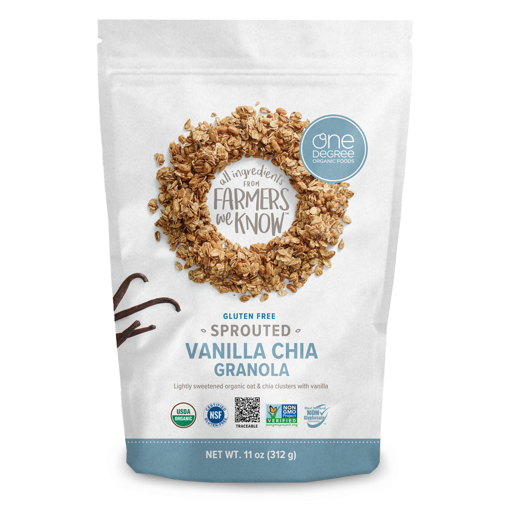 Sprouted Oat Vanilla Chia Granola One Degree Organics