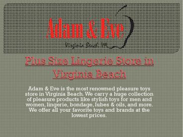 PPT Plus Size Lingerie Shop In Virginia Beach PowerPoint Presentation