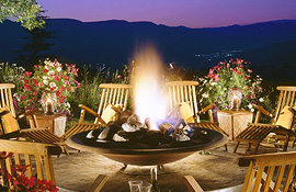 Firepit overlooking the Rocky Mountains