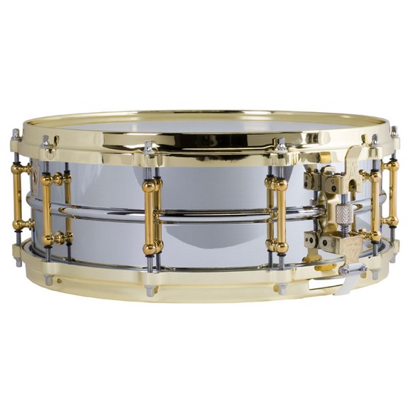 Ludwig Chrome Plated Brass Snare Drum with Brass Hardware 14x5