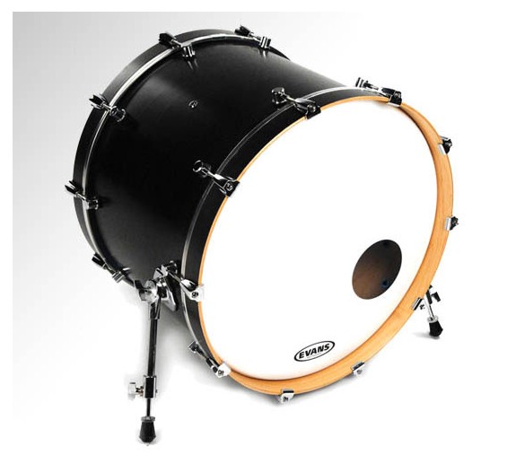 Evans EQ3 Resonant Smooth White Bass Drum Head with Port Bass Drum