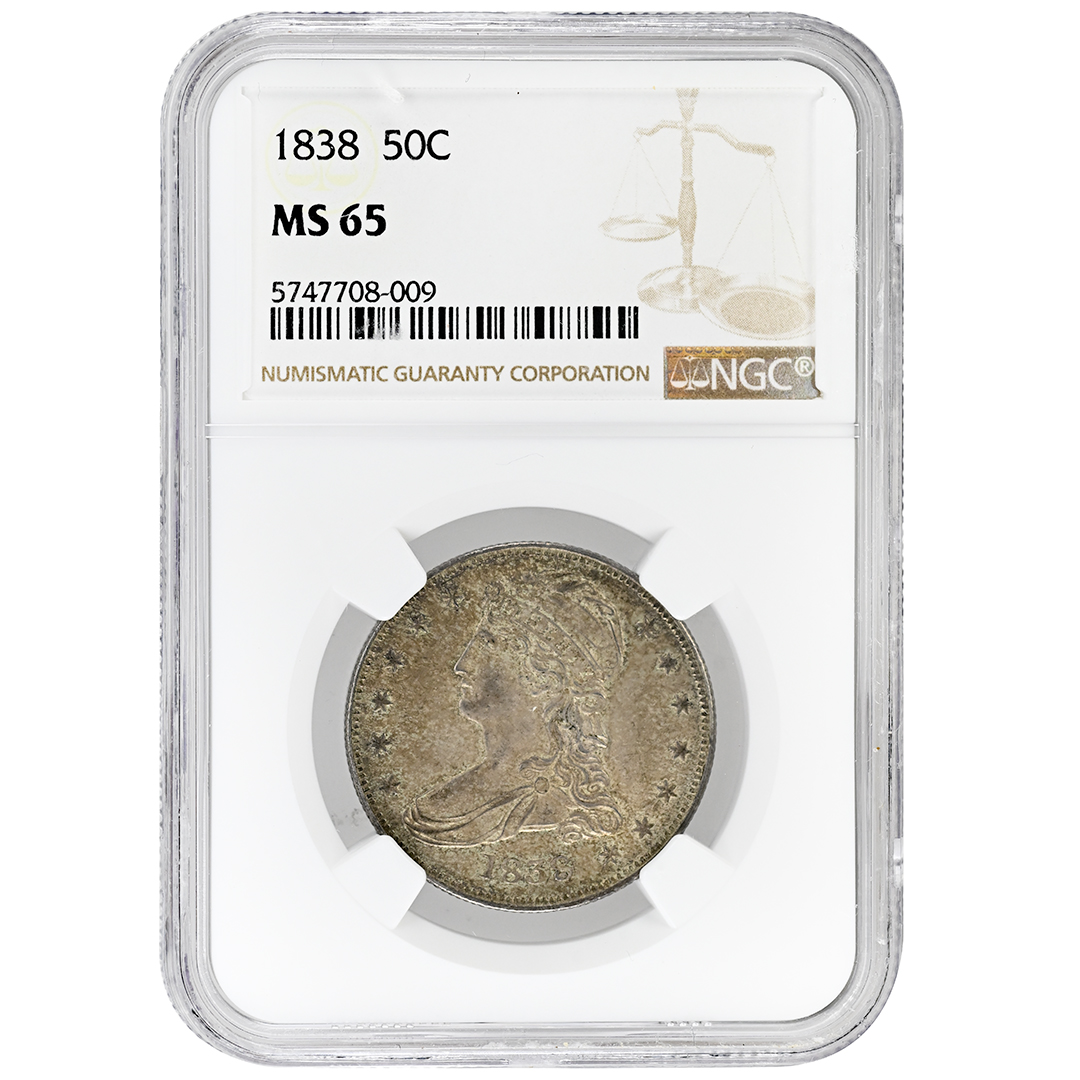 1838 50c Reeded Edge MS