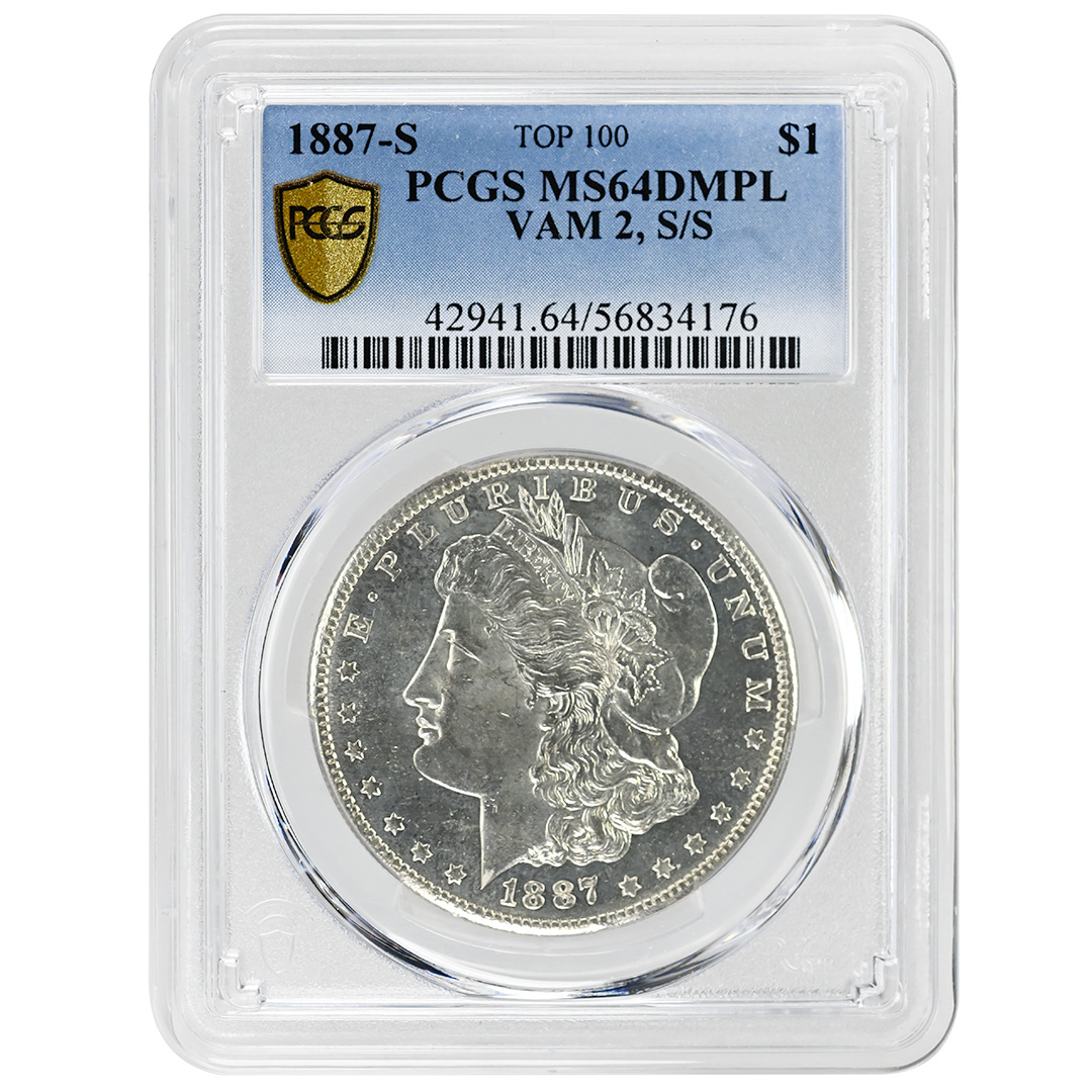 1887-S/S $1 Repunched Mintmark, VAM-2 MS DMPL