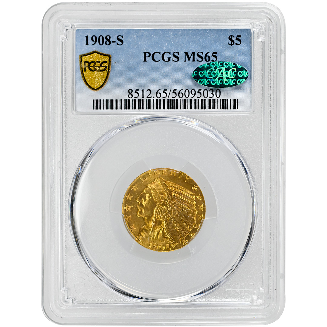 1908-S $5 MS