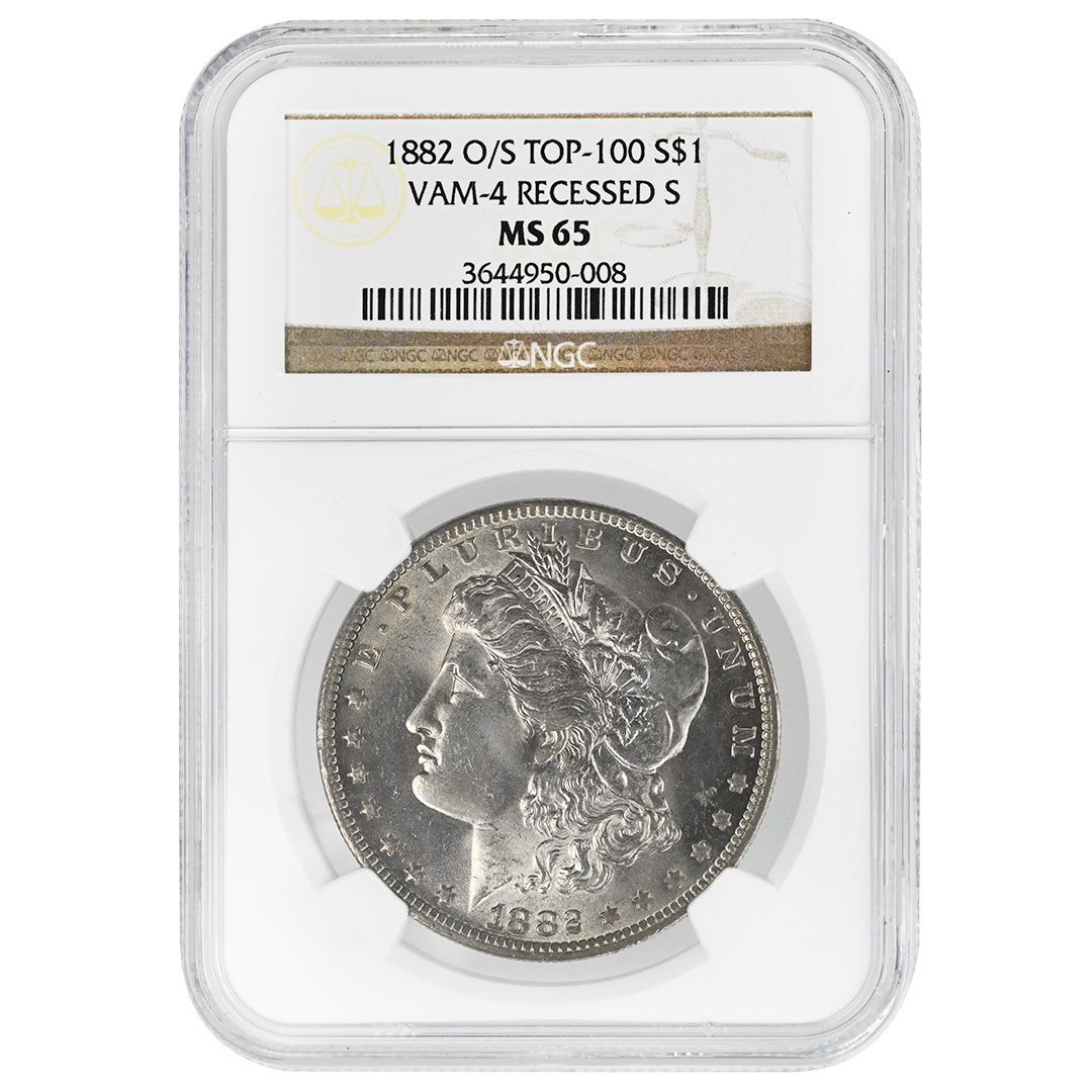 1882-O/S $1 O/S Recessed, VAM-4 MS
