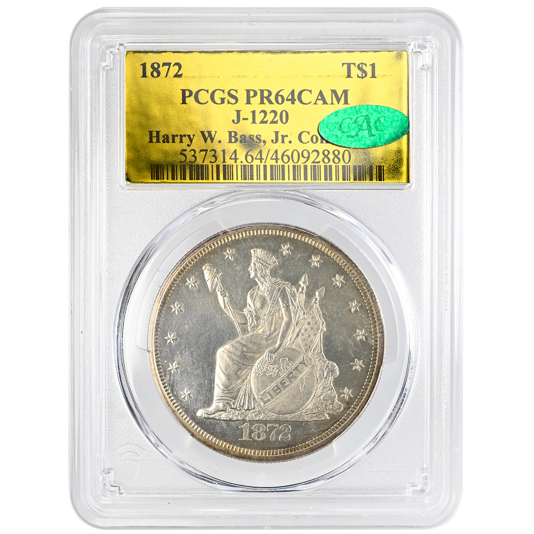 1872 PT$1 Trade Dollar, Silver, J-1220 PR CAM