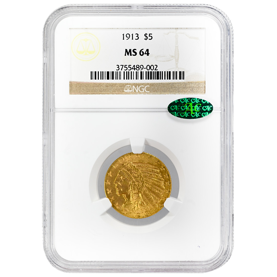 1913 $5 MS