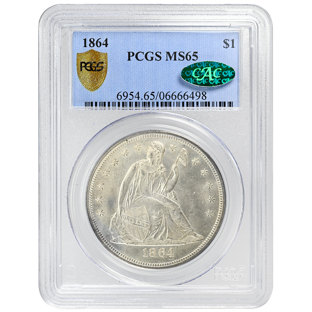 1864 $1 MS