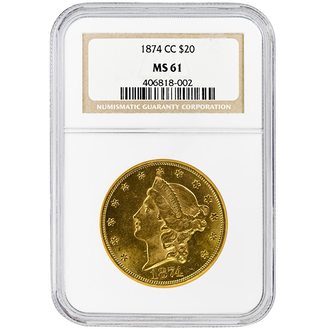 1874-CC $20 MS