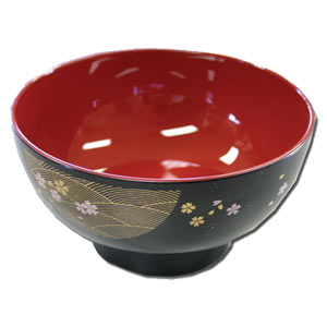 Wave & Cherry Petals -- Japanese Daily Soup Bowl