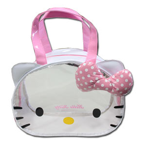 Hello Kitty Face Die Cut Vinyl Bag ~ Pink