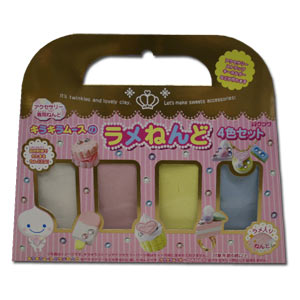 Mousse-chan Kira-Kira Paper Clay Refill ~ 4 Twinkle Pastel Colors