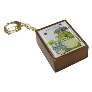 Totoro & Umbrella Wooden Music Box Key Chain