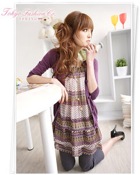 One piece and Cardigan set  Purple