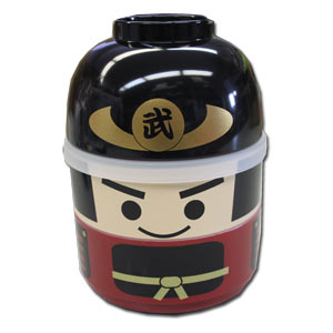 Kokeshi Bento -- Samurai 2 Tier Bento Box & Miso Soup Bowl