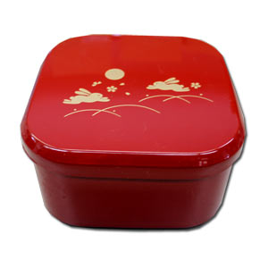 Rabbit Red Square Jubako Container