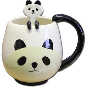 DECOLE Manmaru Panda Mug Cup & Spoon