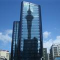 Reflection of the sky tower 