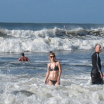 Caro in the waves at Noosa
