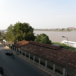 View from our room at the Riverside Hotel in Phnom Penh.