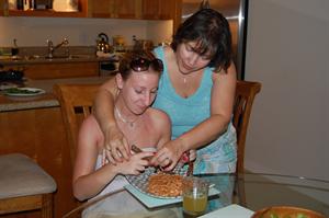 Didi learning how to eat spaguettis