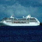 Tahitian Princess, at anchor, Huahine,Cook Islands