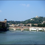 the bridge we were walking to to cross into verona