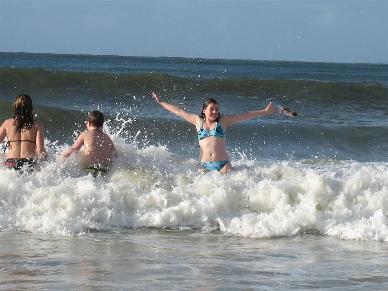 Mel in the waves at Noosa
