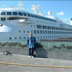 Mom in front of Regal Princes,Montreal