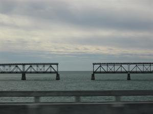 Bridge struck by horricane, Key West