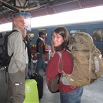 Arrival at Agra train station