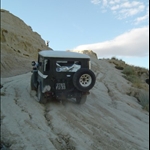 Bardenas desert in a bj Land Cruiser.