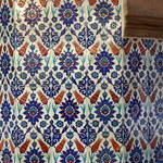 tiled pillar with tulip motif