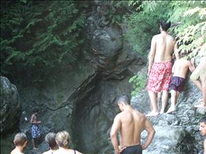 James watching children 1/3 his age jumping from 5 times the height where he was!