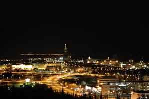 Reykjaviko naktine panorama