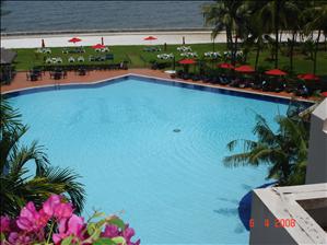 overlooking the pool 