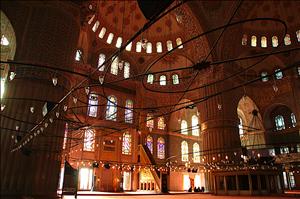 The praying room of the Blue Mosque of Sultanahmet