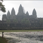 Girl at the lotus pond, Angkor Wat 