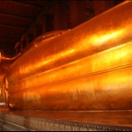 The Reclining Buddah at Wat Po, measuring.......wait for it.....46 metres long and 15 metres high! 