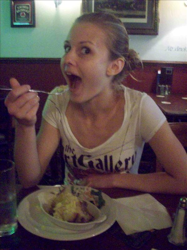 Eating at a pub, watching the football game :P