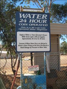 Coin operated water!!  Most expensive water in Australia - $6 something per litre 