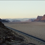 sunset over wadi rum